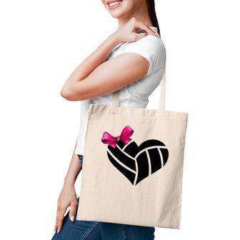 Womens Volleyball Heart For Volleyball Lovers Volleyball Funny Graph Tote Bag | Mazezy