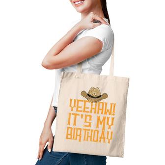 Yeehaw It's My Birthday Western Cowboy Tote Bag | Mazezy