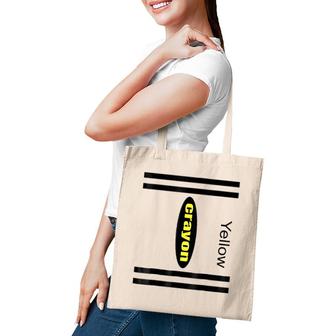 Yellow Crayon Halloween Couple Matching Group Costume Tote Bag | Mazezy
