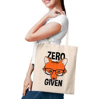 Zero Fox Given Funny Idgaf Foxes Pun Gift Mens Women Tote Bag | Mazezy