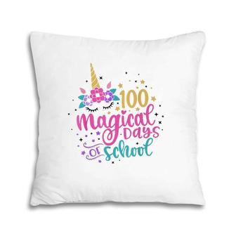 100 Magical Days Of School Unicorn Gift Teacher Student Pillow | Mazezy DE