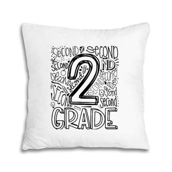 2Nd Grade Typography Team Second Grade Back To School Gift Pillow | Mazezy