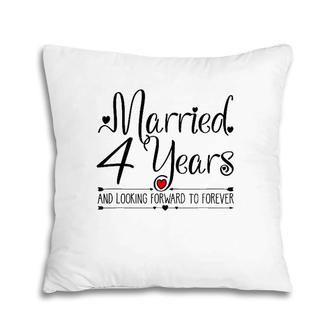4Th Wedding Anniversary Gifts For Her Just Married 4 Years Pillow | Mazezy