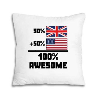 50 British 50 American 100 Awesome United Kingdom Flag Pillow | Mazezy