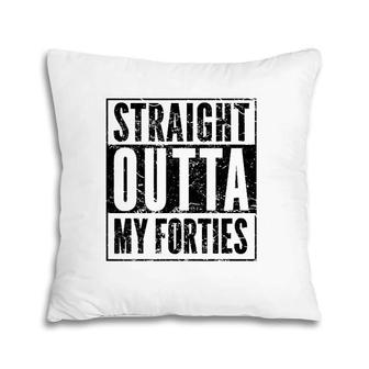 50 Years Straight Outta My Forties Funny 50Th Birthday Gift Pillow | Mazezy DE