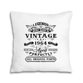 58Th Birthday Gift For Legends Born 1964 58 Yrs Old Vintage Pillow | Mazezy