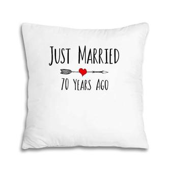70Th Wedding Anniversary Gifts For Him Her Couple Pillow | Mazezy