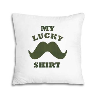 A Hipsters Funny Mens Grooming My Lucky Mustache Pillow | Mazezy