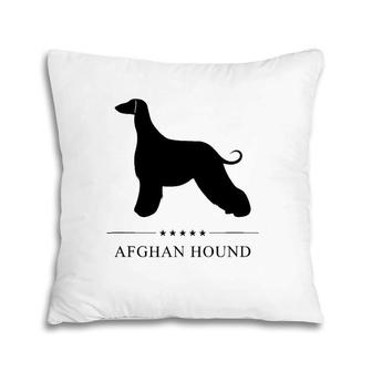 Afghan Hound Black Silhouette Dog Lover Pillow | Mazezy
