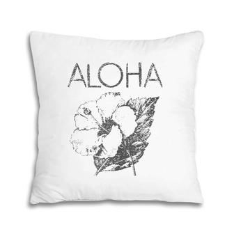 Aloha Hawaiian Flower Old School Hawaii Pillow | Mazezy