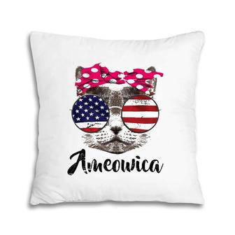 Ameowica 4Th Of July Meow Cat Party America Flag Pillow | Mazezy