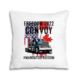 American Flag Canada Flag Freedom Convoy 2022 Trucker Driver Pillow