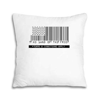 American Flag - The Land Of The Free - Barcode Pillow | Mazezy