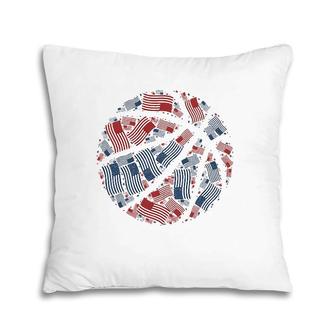 American Flag Usa Patriotic Basketball Ball - 4Th Of July Pillow | Mazezy