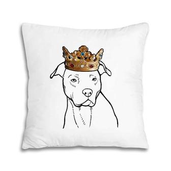 American Pit Bull Terrier Dog Wearing Crown Pillow | Mazezy