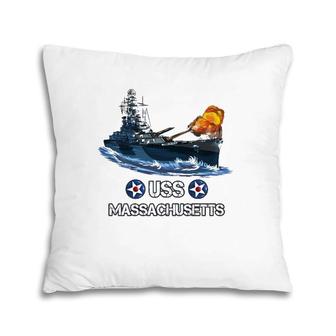 American World War 2 Naval Battleship Uss Massachusetts Pillow | Mazezy