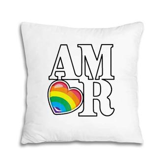 Amor Rainbow Heart Love Pillow | Mazezy