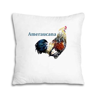 Animal Tease Colorful Ameraucana Rooster Chicken Pillow | Mazezy
