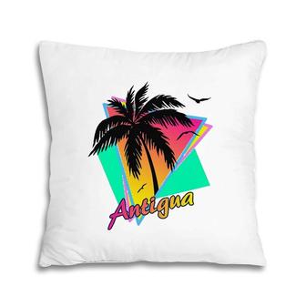 Antigua Tropical Summer Beach Palm Tree Sunset Pillow | Mazezy
