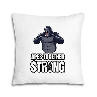 Apes Together Strong Hold Gme Amc Stonks Wsb Tendies Pillow | Mazezy
