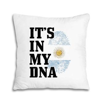 Argentina It's In My Dna Fingerprint Argentinian Flag Pride Pillow | Mazezy