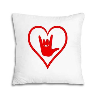 Asl American Sign Language I Love You Happy Valentine's Day Pillow | Mazezy