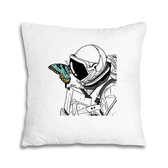 Astronaut Butterfly Art Cute Spaceman Insect Surrealism Gift Pillow | Mazezy