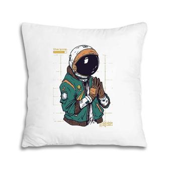 Astronaut Space Travel Retro Aesthetic Streetwear Pillow | Mazezy