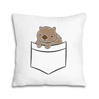 Australian Wombat In The Pocket Cute Baby Wombat Pillow | Mazezy