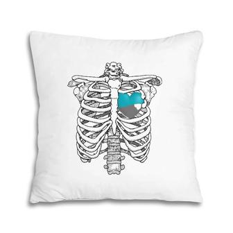 Autosexuality Heart Ribcage Proud Gift Autosexual Pride Flag Pillow | Mazezy
