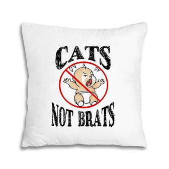 Baby Cry Cats Not Brats Funny Parenting Pillow | Mazezy