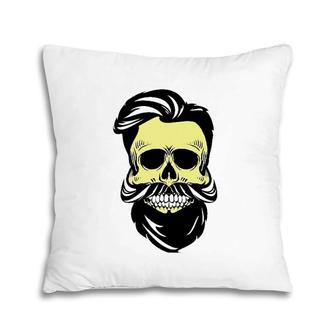 Barber Skull Happy Halloween Pillow | Mazezy