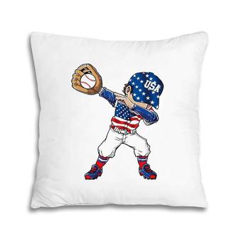 Baseball Softball Dabbing American 4Th Of July Usa Patriotic Pillow | Mazezy