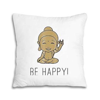 Be Happy Laughing Buddha Yoga Meditation Pillow | Mazezy
