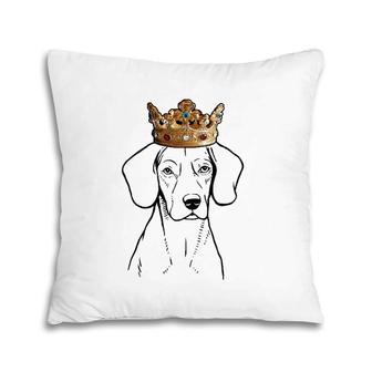 Beagle Dog Wearing Crown Gift Pillow | Mazezy