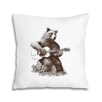 Bear-Playing Guitar For Men Women Raglan Baseball Tee Pillow | Mazezy CA
