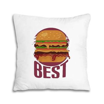 Best Burger Oozing With Cheese Mustard And Mayo Pillow | Mazezy