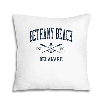 Bethany Beach De Vintage Navy Crossed Oars & Boat Anchor Pillow | Mazezy