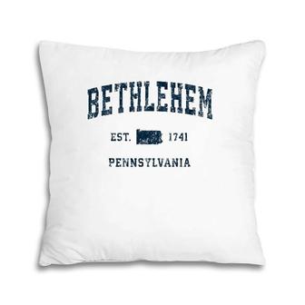 Bethlehem Pennsylvania Pa Vintage Sports Design Navy Print Pillow | Mazezy