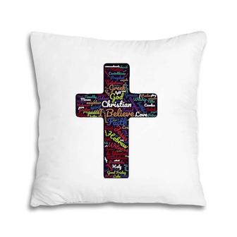 Biblical Christian Cross God Faith Gift Pillow | Mazezy UK