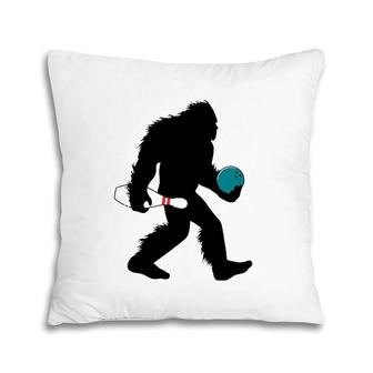 Bigfoot Bowling Sport Sasquatch Bowler Pillow | Mazezy
