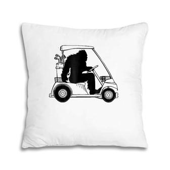Bigfoot Golf Tee, Sasquatch Driving Golf Car Apparel Pillow | Mazezy