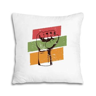 Black History Month Black Pride Fist African Colors Pillow | Mazezy