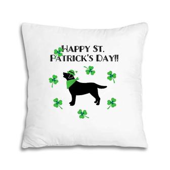 Black Labrador Retriever Outline St Patrick's Day Pillow | Mazezy