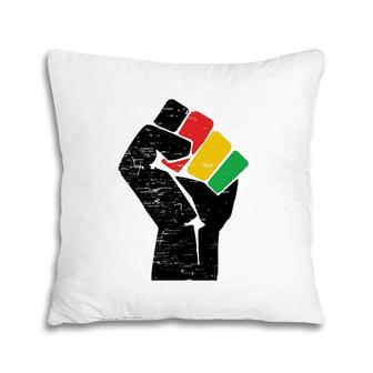 Black Pride Raised Fist Black History Month Activist Image Pillow | Mazezy