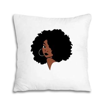 Black Woman Afro Brown Skin Classic Pillow | Mazezy