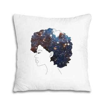 Black Women Space Afro Natural Hair Pillow | Mazezy