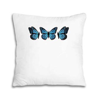 Blue Butterfly Fashion Icon Trio Pillow | Mazezy