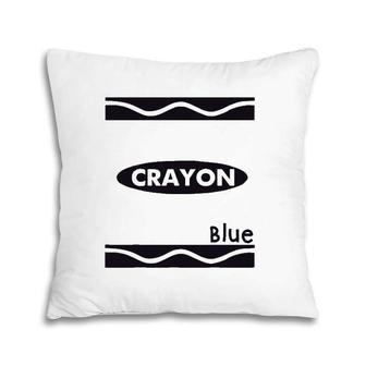 Blue Crayon Graphic Halloween Costume Group Team Matching Pillow | Mazezy