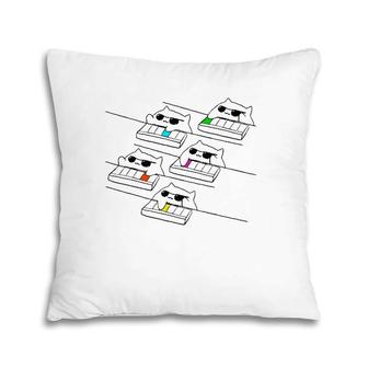 Bongo Cat Playing Piano Keyboard Pillow | Mazezy